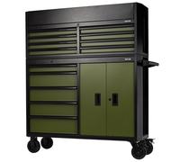 BUNKER 13 Drawer Combined Roller Cabinet and Tool Chest, 52", Green