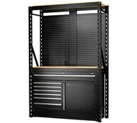 Bunker 14 Piece Modular Storage Combo 2 Tier Racking with Hardwood Shelving, Peg