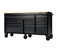BUNKER 15 Drawer Grey Workbench Roller Tool Cabinet 72" Hardwood Worktop 27242