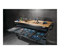 Draper Bunker 15 Drawer Workbench Roller Tool Cabinet, 61", Grey