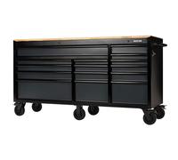 BUNKER 15 Drawer Workbench Roller Tool Cabinet, 72", Grey