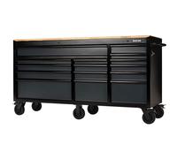 Draper 27242 BUNKER 15 Drawer Workbench Roller Tool Cabinet, 72", Grey
