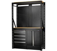 Bunker 15 Piece Modular Storage System and Hardwood Workbench 1.5m