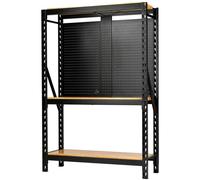 Bunker 17 Piece Modular 3 Tier Racking with Hardwood Shelving and Pegboards, 150