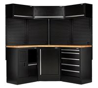 Bunker 18 Piece Hardwood Worktop Modular Storage System Corner Combo