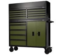 BUNKER 24255 Combined Roller Cabinet and Tool Chest, 13 Drawer, 52 Inch, Green