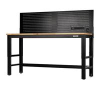 Draper 28098 BUNKER Workbench with Hardwood Worktop and Power Pegboard, 1830mm