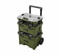 Bunker 3 Piece Load-Up Wheeled Stacking Tool Storage System, Ip65 Waterproof, Interlocking Tool Boxes, Organiser, 68Kg Capacity