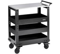 Bunker 3 Tier Trolley With Ss Worktop, Black