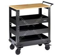 BUNKER® 3 Tier Trolley with Pull Handle and Hardwood Worktop, 714mm