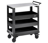 BUNKER 3 Tier Trolley with Pull Handle and Stainless Steel Worktop 714mm 11585