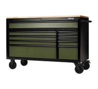 Bunker Green 10 Drawer Workbench Roller Tool Cabinet - 56in