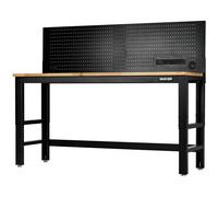 Bunker Hardwood Worktop Workbench and Power Pegboard 1.8m
