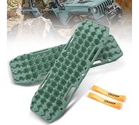 BUNKER INDUST Off-Road Traction Boards, Pair Recovery Tracks Traction Mat for Jeep Mud, Sand, Snow Traction Pads-Green Emergency Tire Traction Device