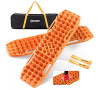 BUNKER INDUST Off-Road Traction Boards with Jack Base, 1 Pair Recovery Tracks Mat for 4X4 Jeep Truck Tire Traction-Sand,Mud, Snow Ladder Ramps (Orange)