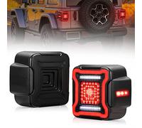 BUNKER INDUST Smoked LED Tail Lights Replacement Kit for 2018-2022 Jeep Wrangler JL Accessories, Rear Brake Light Tail Lamp Turn Signal Light Reverse Back Up Assembly,Pair
