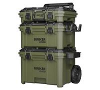 BUNKER Load-Up 9 Piece Modular Tool Storage System - 3 Tier Stackable Rolling Toolbox Set with Organisers & Accessories - IP65 Waterproof, Heavy-Duty Build, All-Terrain Wheels - Workshop & Jobsite