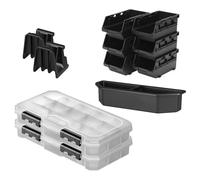 BUNKER Load-Up Accessory Kit 2 - Transparent Organiser, Stackable Storage Bins, Nest Bin & Side Rail Hooks - High-Impact Modular Tool Storage System with Flexible Organisation