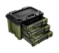 BUNKER Load-Up Stacking Tool Box - 570mm - 3 Drawer Organiser - Heavy-Duty Impact-Resistant Tool Chest - Smooth Auto Lock, Ball Bearing Drawers, Modular Tool System - Workshop or Van Storage Drawers