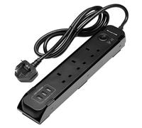 BUNKER Magnetic UK Electric Power Strip 3 x AC sockets 3 x USB/2.1A ports 31713