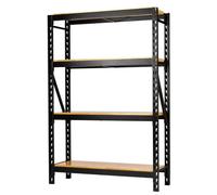 BUNKER® Modular 4 Tier Racking with Hardwood Shelving 1500mm (18 Piece)