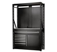 BUNKER® Modular Storage Combo 2 Tier Racking with Stainless Steel Shelving Pegboards and Floor Cabinet 1500mm (14 Piece)