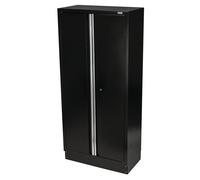 BUNKER Modular Tall Floor Cabinet 2 Door 2000mm Black 4 Adjustable Shelves 33166
