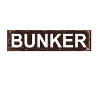 Bunker Sign, Rustic Street Metal Sign for for Door Name Plate Plaque Home Patio Garden Bar Farm House Garage Wall Decor Tin Sign 16 x 4 Inch