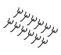 Bunker Single Pegboard Storage Hooks Black Pack of 12
