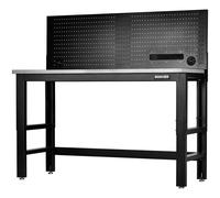 Bunker ® Workbench With Stainless Steel Worktop And Power Pegboard 1550Mm Pk 1 28097