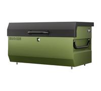 BUNKER T1 Heavy-Duty Steel Tool Storage Box - Lockable with Gas Strut Lid, Compatible AirTag Holder, Secure Fixings - Sold Secure & Secured by Design Certified - On-Site or Vehicle Use - Green