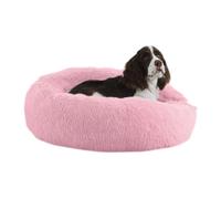 Bunlitent 30'' inch Calming Dog Bed, Anti-Anxiety Donut Small Medium Dog Bed, Warming Cozy Soft Cute Round Washable, Marshmallow Cuddler Nest Puppy Dogs and Cats Bed, Pink
