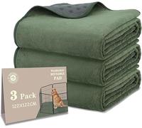 Bunlitent Washable Pee Pads for Dogs 122x122 cm, 3 Packs Extra Large Reusable Washable Puppy Pads with Quick Dry, Fast Absorbent Whelping Pads, Puppy Playpen Mat for Incontinence, Housebreak, Green