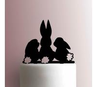 Bunnies Acrylic Cake Topper 3mm Thick Premium Laser Cut Cake Decoration for Birthday, Wedding, Baby Shower & Party Cakes Durable Reusable