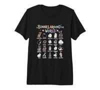 Bunnies Around The World Rabbit Breeds Chart Pet Animal Premium T-Shirt