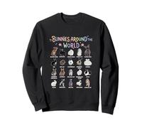 Bunnies Around The World Rabbit Breeds Chart Pet Animal Sweatshirt