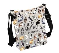 Bunnies Crossbody Bag Bunny Lover Gift Rabbit Owner Gift Rabbit Mom Gift Rabbit Breeder Gift (BunniesBag)