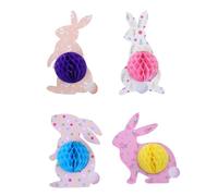 Bunnies Eggs Paper Honeycomb Ornament Festival Hanging Decoration For Wedding