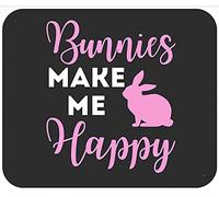 Bunnies Make Happy Toddler Girl Kid Mom Cute Easter Bunny Mouse Mat Portable Mousepads Soft Mouse Pads For Computer Pc Work 25X30Cm