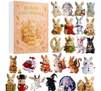 Bunny Advent Calendars 2025, 24 Days Rabbit Ornaments Christmas Countdown Calendar, Cute Rabbit Figurine Advent Calendars, Mini Bunny Pendants Christmas Tree Decoration Countdown Calendar