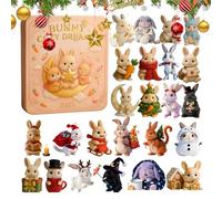 Bunny Advent Calendars 2025, Christmas Countdown Calendar with 24 Bunny Ornaments, 2D Acrylic Animal Hanging Pendants, Christmas Tree Decorations for Holiday Party Winter Wall Window