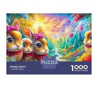 Bunny And Birds in A Colorful Forest 1000 Piece Jigsaw Puzzle Lucky Rabbit Great Gift for Boys, Girls, Men & Women 52x38cm/1000pcs