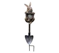 Bunny and Frog Garden Set of 2,Bunny Yard Decorations Outdoor Garden,Frog Statues Decoration Holiday Decorations, Green for (Brown, 5X16.5cm)