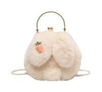 Bunny Babin Bag - Plush Shoulder Bag, Sweet Animal Bag | Soft Animal Plush Money Exchange, Beautiful Girl Handbag, Money Exchange for and Teens, beige, Se référer à la description