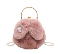 Bunny Babin Bag - Plush Shoulder Bag, Sweet Animal Bag | Soft Animal Plush Money Exchange, Beautiful Girl Handbag, Money Exchange for and Teens, Pink, Se référer à la description