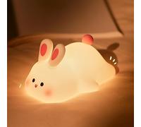 Bunny Baby Night Light, Nursery Night Light Kids, Cute Lamp Gifts for Children, Newborn, Toddlers, Teen Girls, USB Rechargeable Portable Night Lamp, Animal Silicone Kawaii Night Light Bedroom Decor
