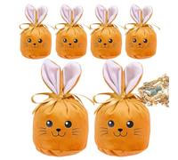 Bunny Bags - 6 Pieces 12x10cm Cute Funny Drawstring - Easter Rabbit Bags Spring Decoration,For Easter Party Home Office Family Boys Girls Candy Snacks Jewelry