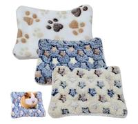 Bunny Bed Set - 3pcs Small Animal Fleece Mats in Cute Foot and Star Patterns - Soft Cotton Cushions for Guinea Pigs, Rabbits, Hamsters, Chinchillas - Washable, Medium & Small Sizes for Cage,