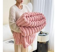 Bunny Blanket for Women,Fluffy Warm Thick Plush Bubble Blanket,Faux Rabbit Fur Throw Couch Bed Sofa, Soft Cozy Fuzzy Decorative for Living Room Bedroom (pink,47x79inch)