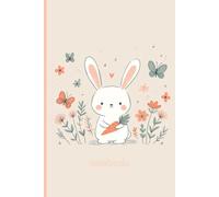 Bunny Bliss Lined Paper Notebook: Cute Rabbit Ruled Journal for School, Kids, College and Women 6"x9"